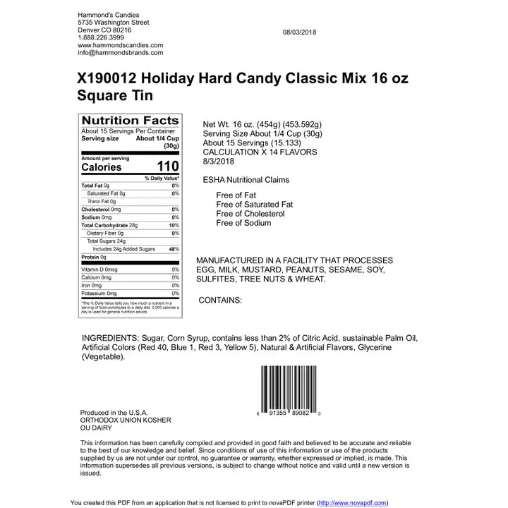Christmas Classic Candy Holiday Mix - 16 oz Gift Tin