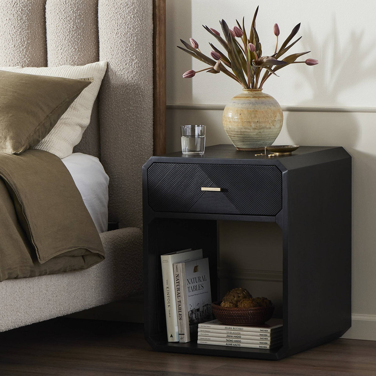 Geometric End Table with Drawer