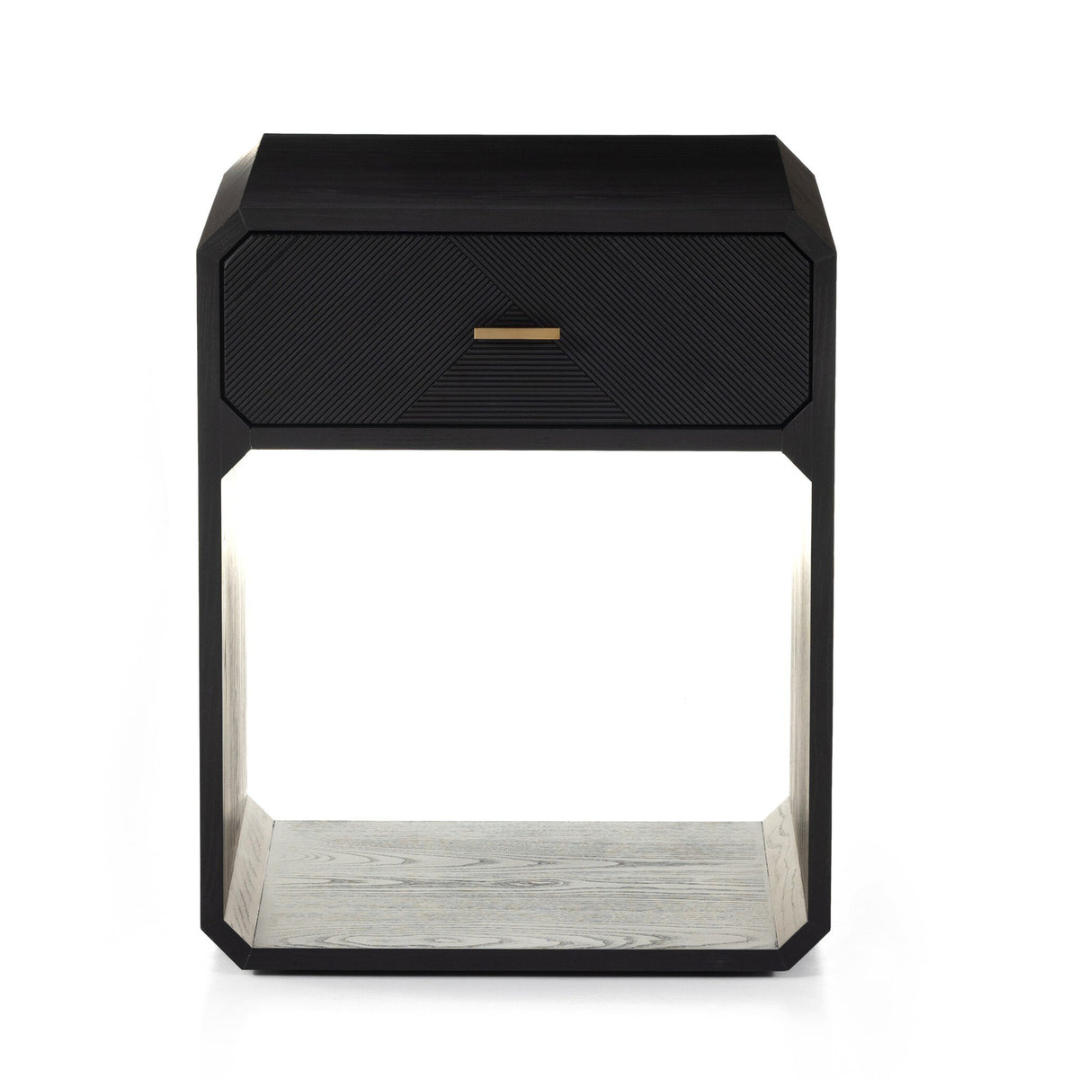Geometric End Table with Drawer