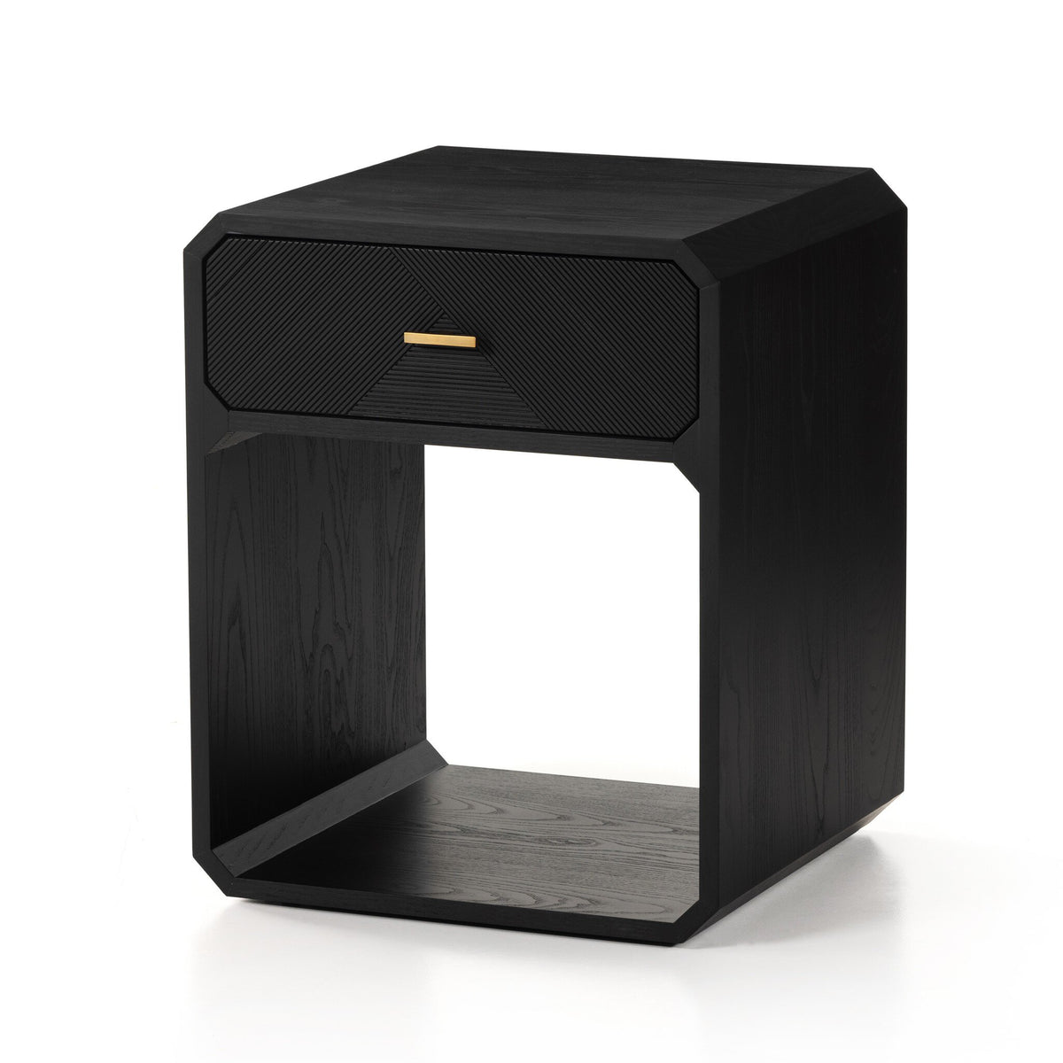 Geometric End Table with Drawer