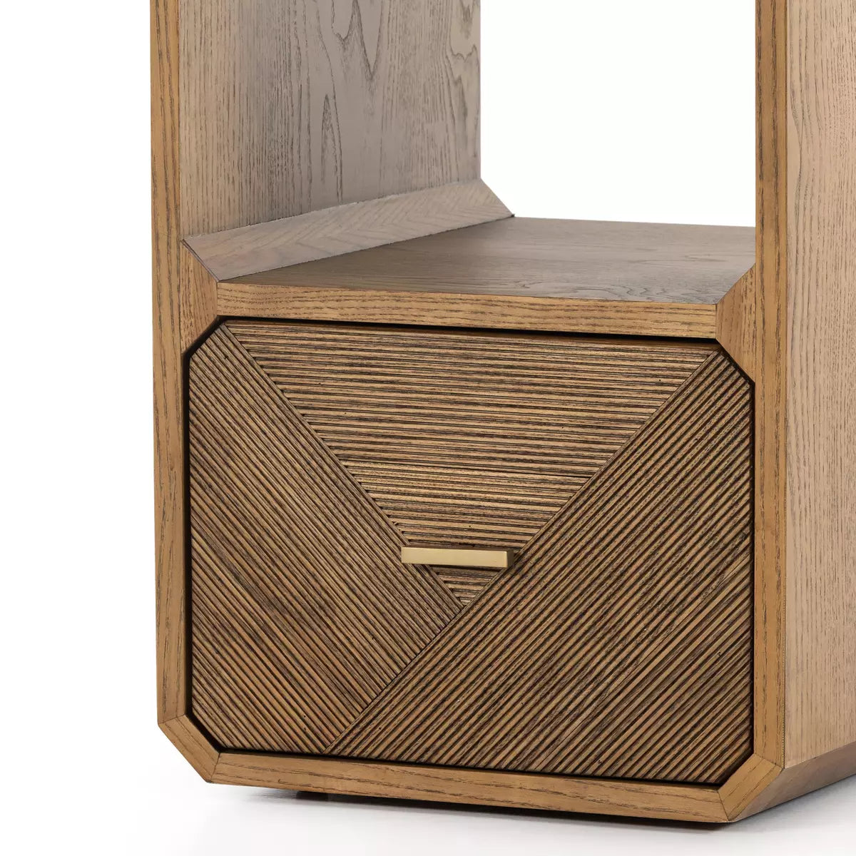 Geometric End Table with Drawer