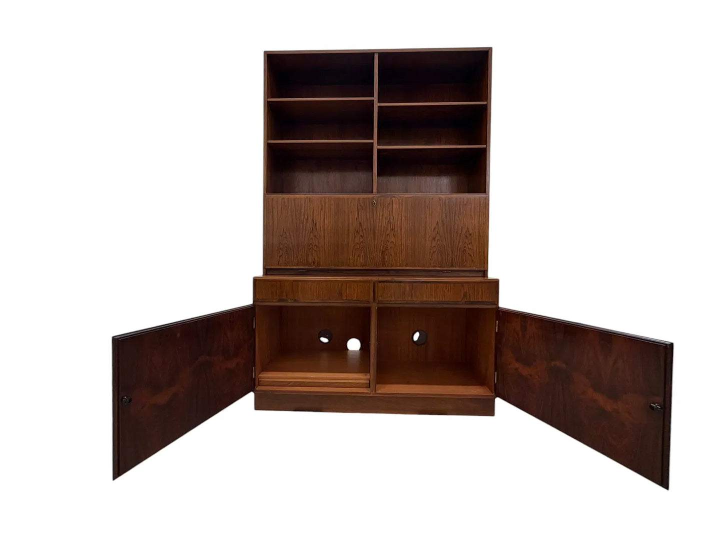 Omann Jun Danish Two- Piece Secretary Bookcase