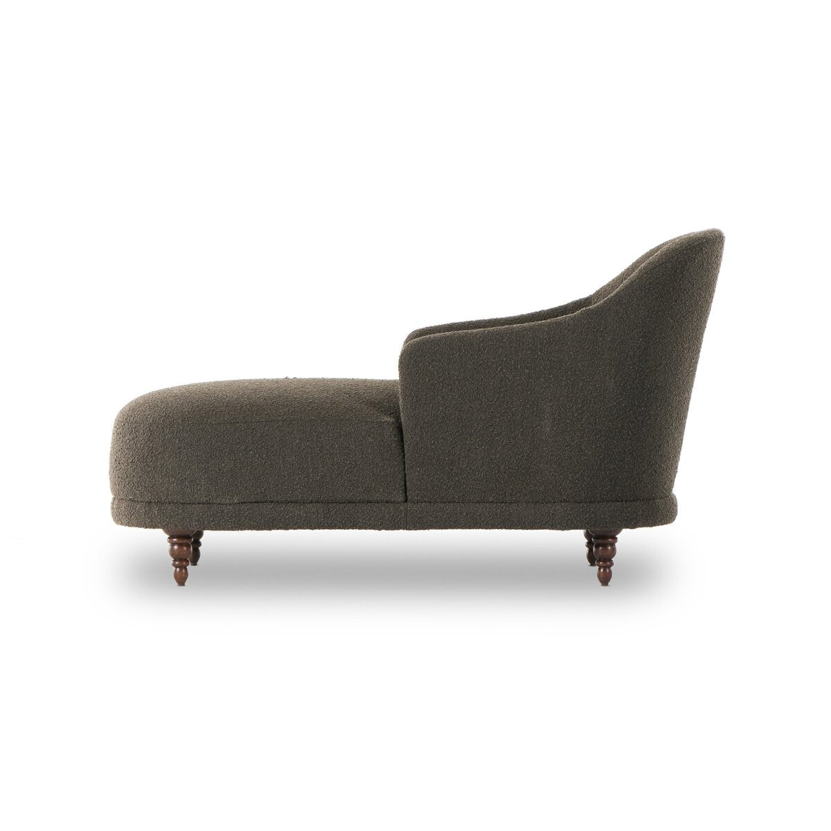 Tufted Chaise with Turned Wood Legs