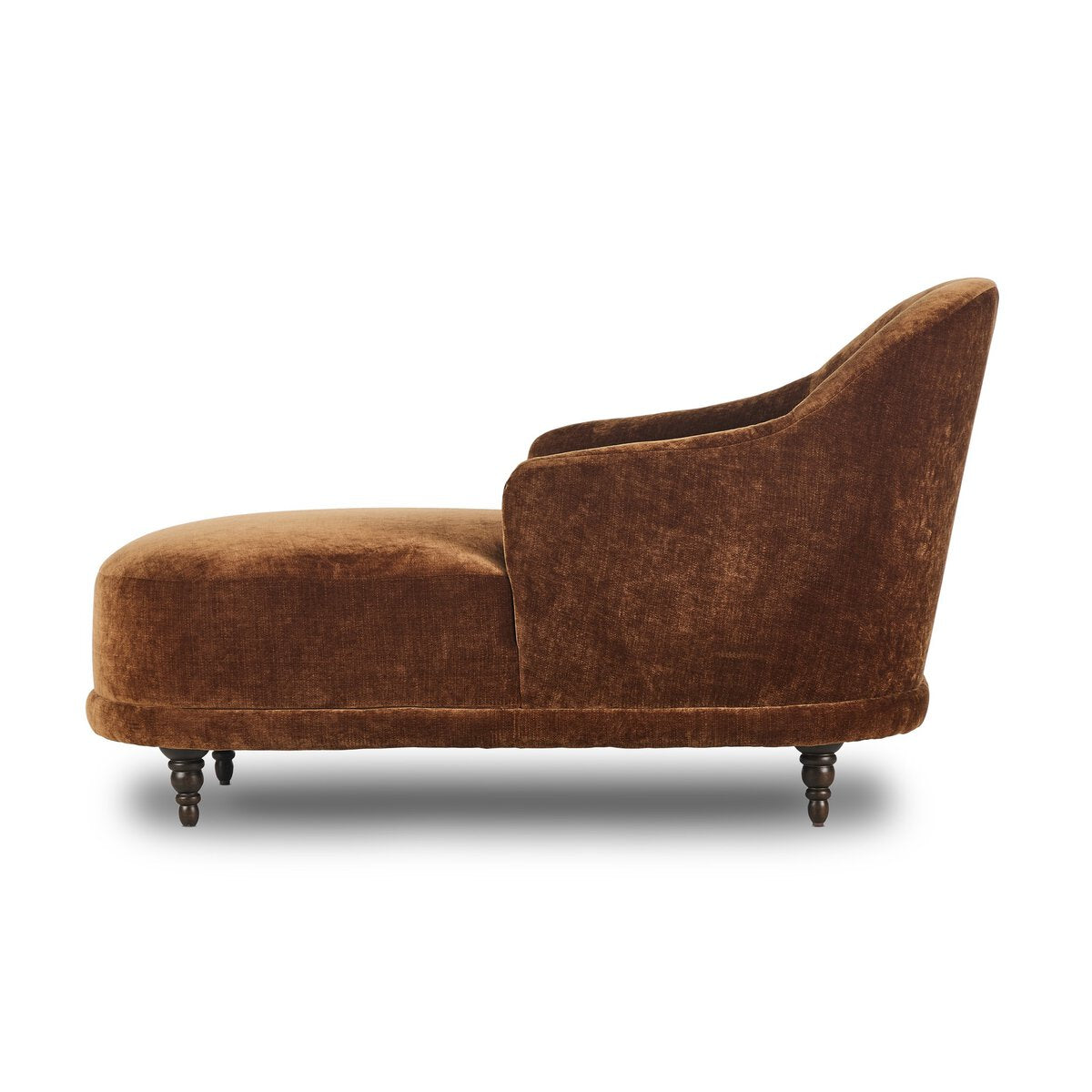 Tufted Chaise with Turned Wood Legs