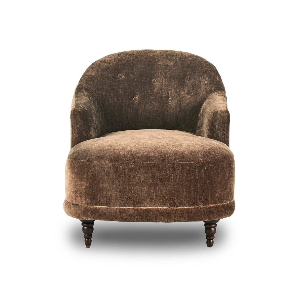 Tufted Chaise with Turned Wood Legs