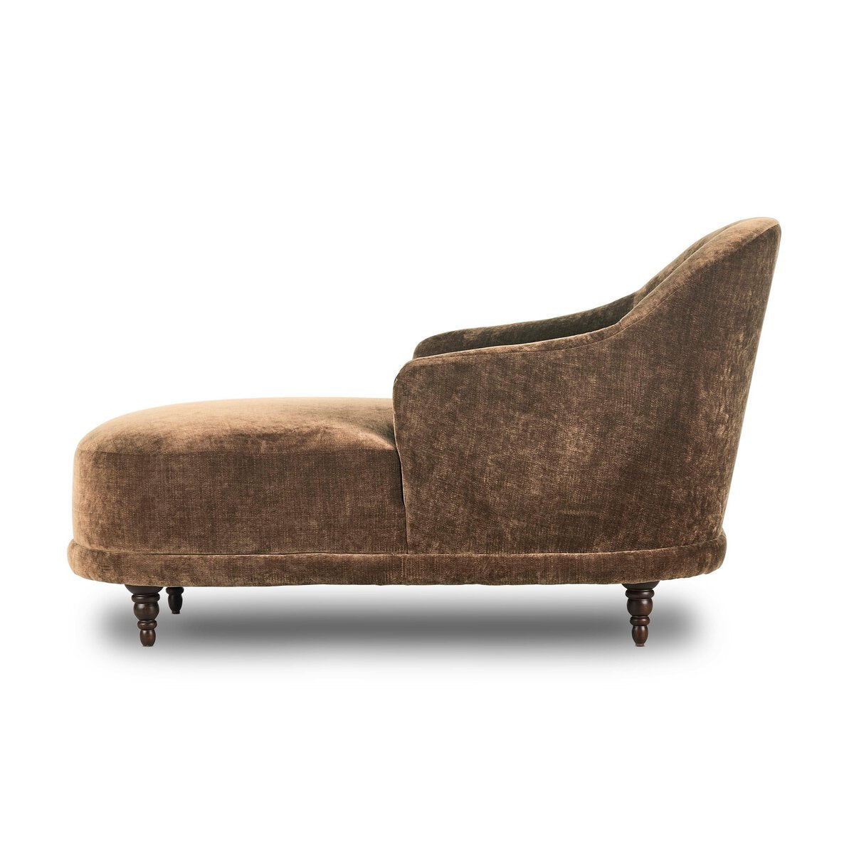 Tufted Chaise with Turned Wood Legs