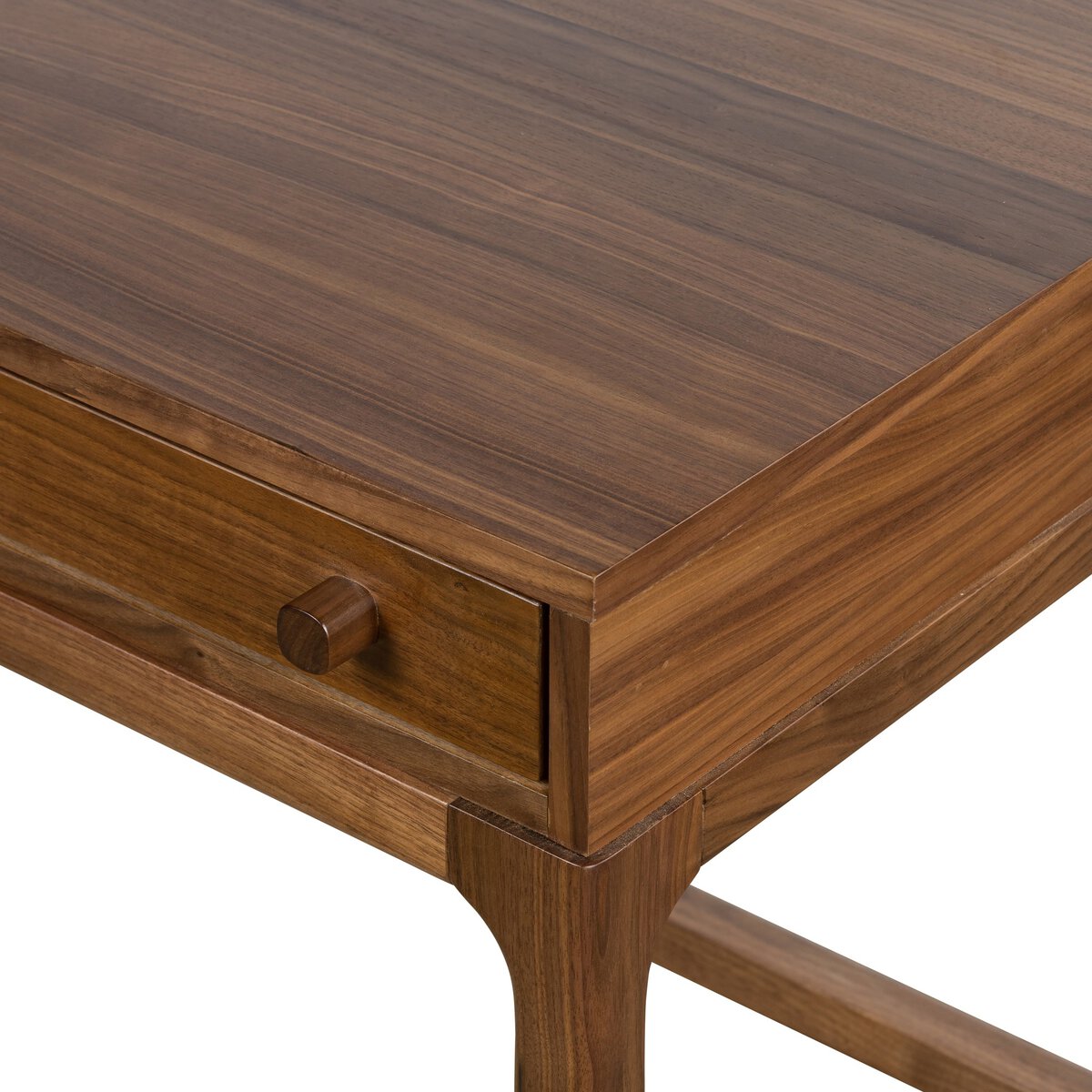 Slim Walnut Desk with 3 Drawers