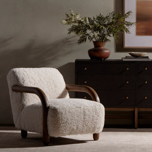 Faux Shearling & Parawood Chair