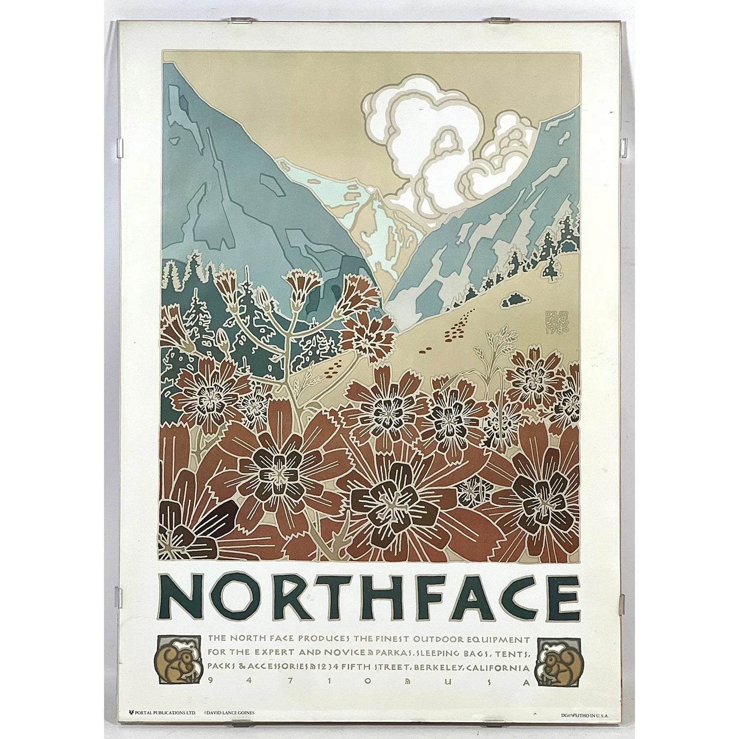 David Lance Goines 1980 Northface Mountains Landscape Advertising Poster