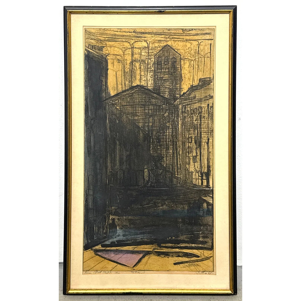 Signed and Numbered Multi-color Mid-Century Etching