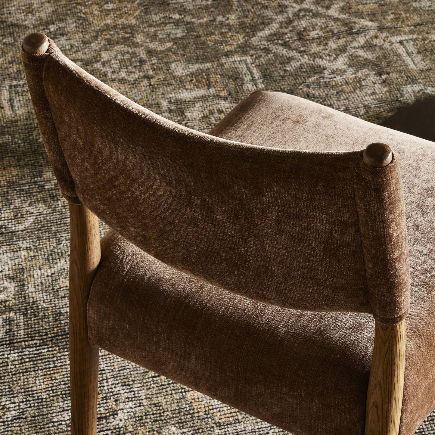 Oak Slingback Armless Dining Chair