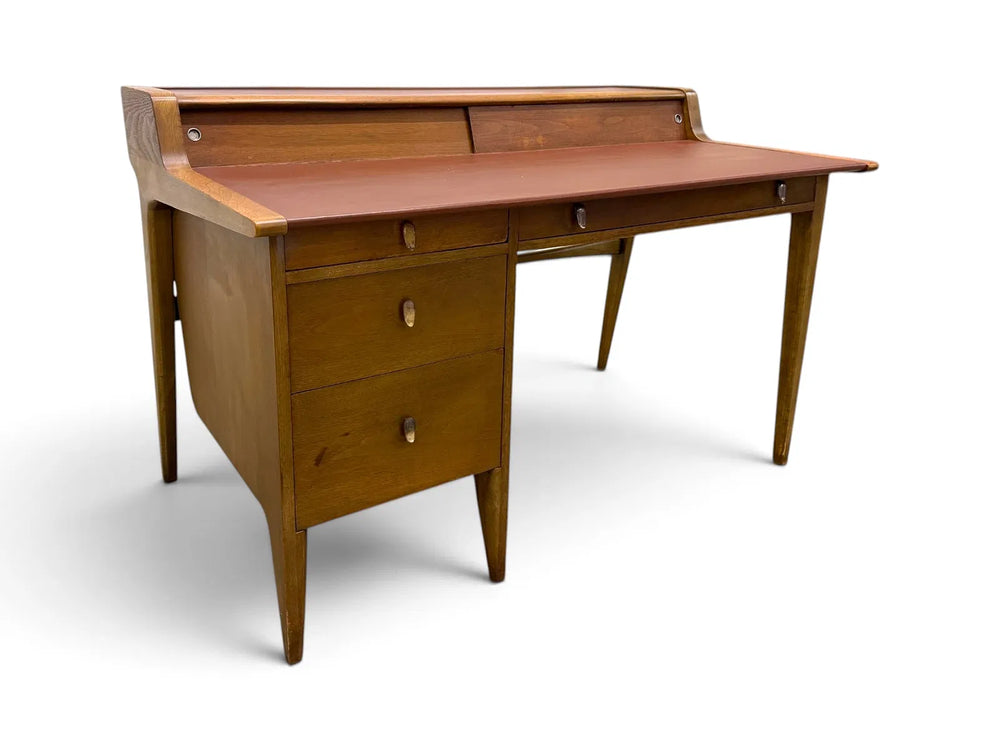 John Van Koert for Drexel Profile Leather Top Desk