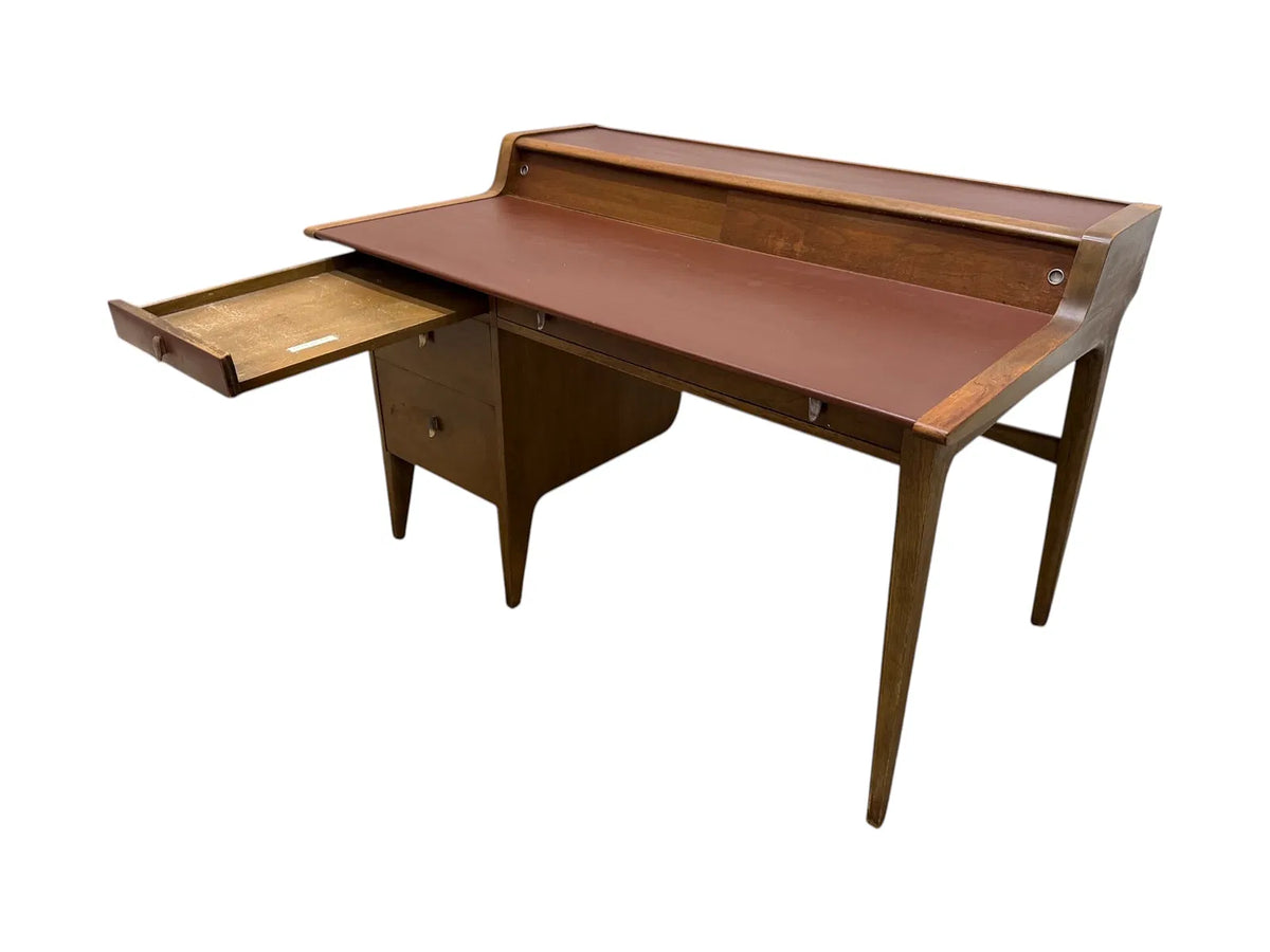 John Van Koert for Drexel Profile Leather Top Desk