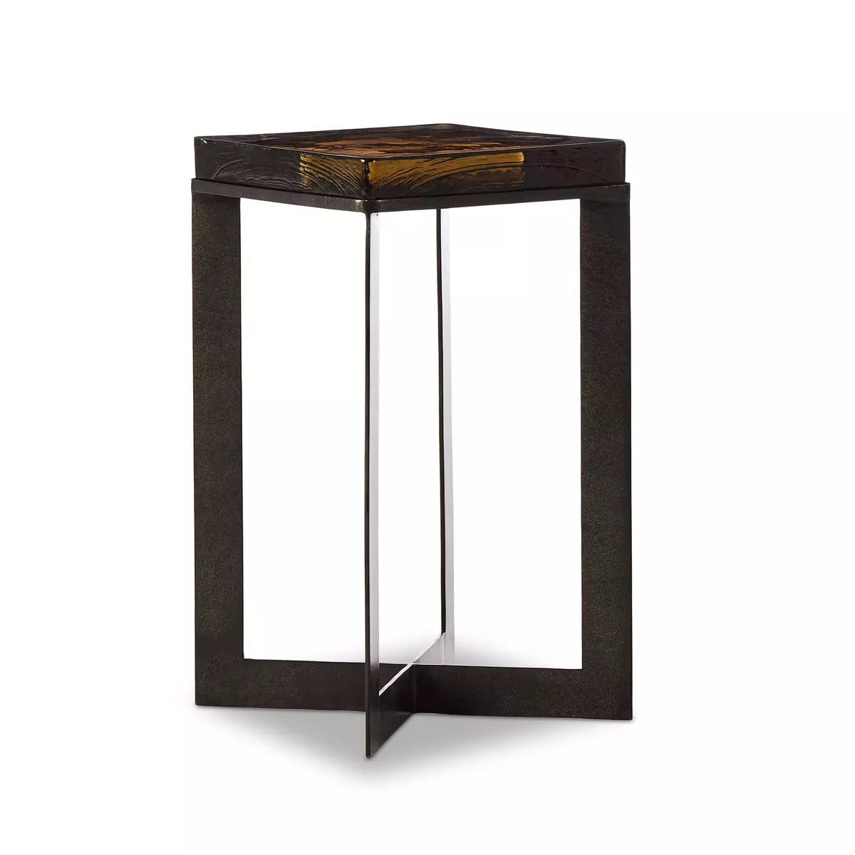 Amber Cast Glass End Table