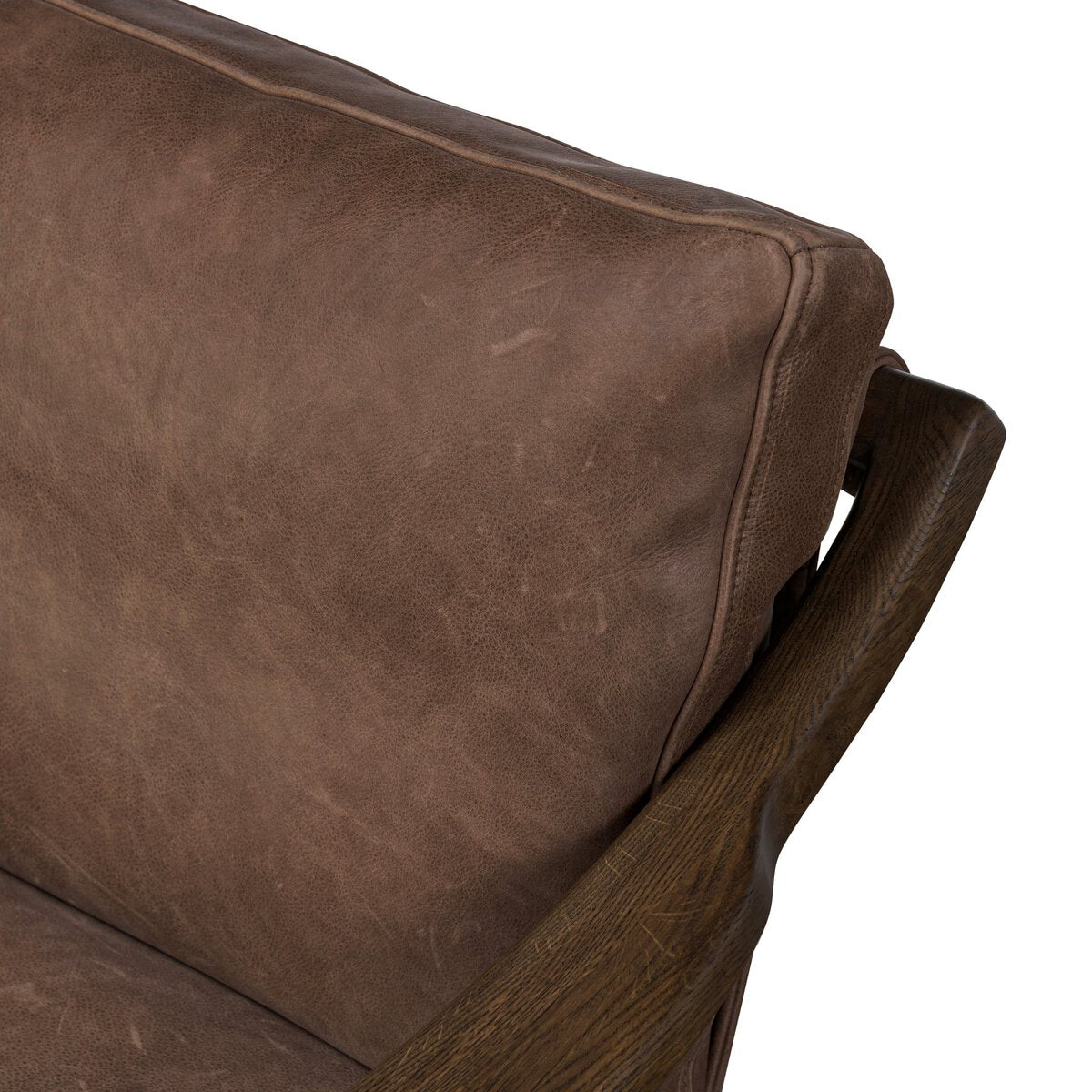 Leather Sling Chair with Oak Frame