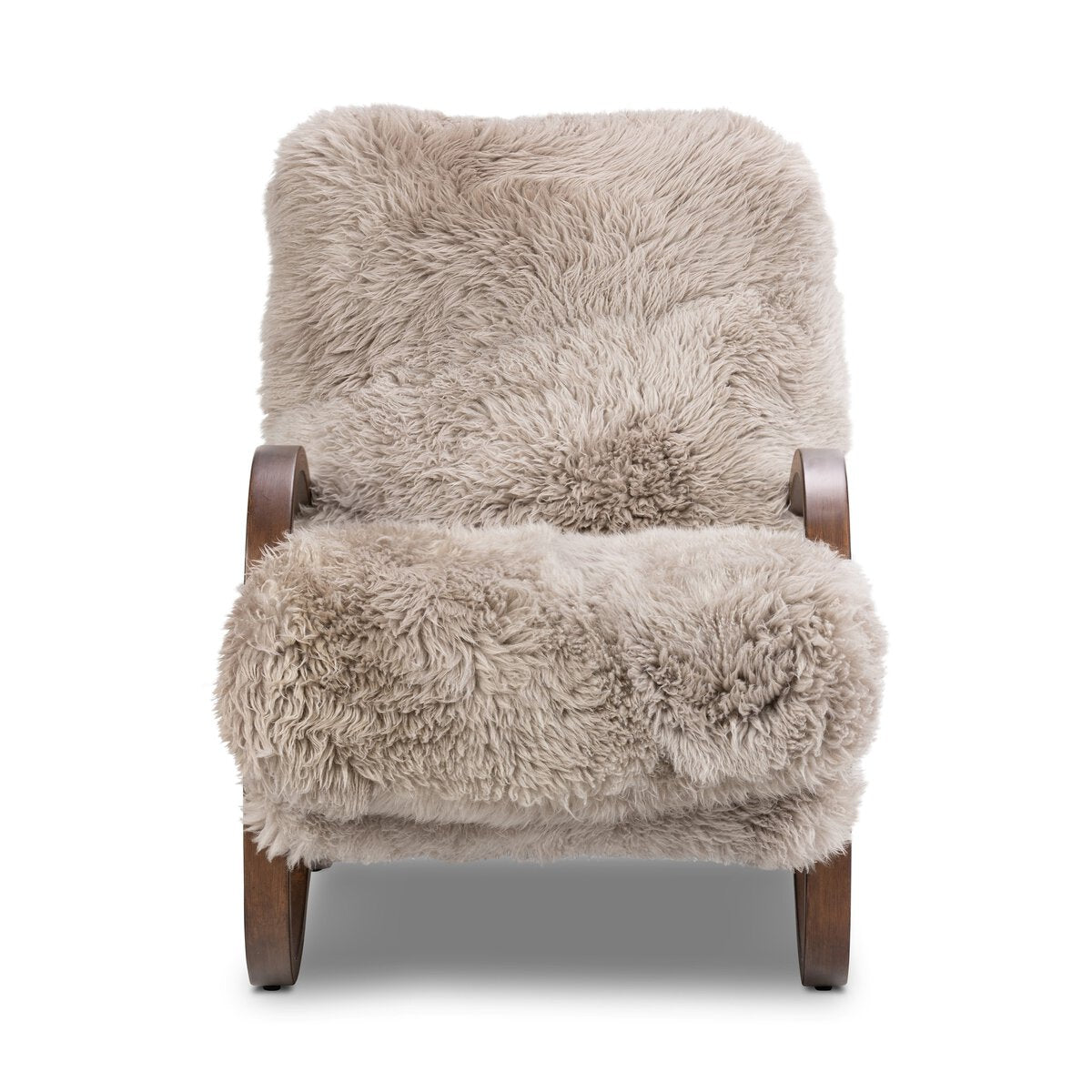 Mongolian Sheepskin Accent Chair with Cantilever Frame