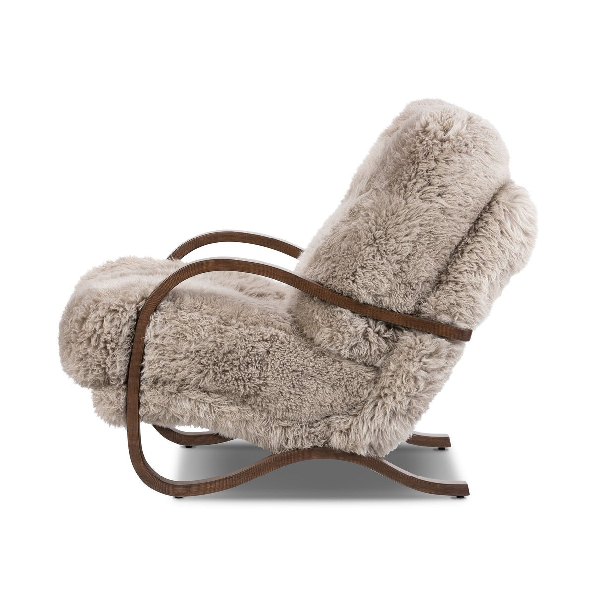 Mongolian Sheepskin Accent Chair with Cantilever Frame