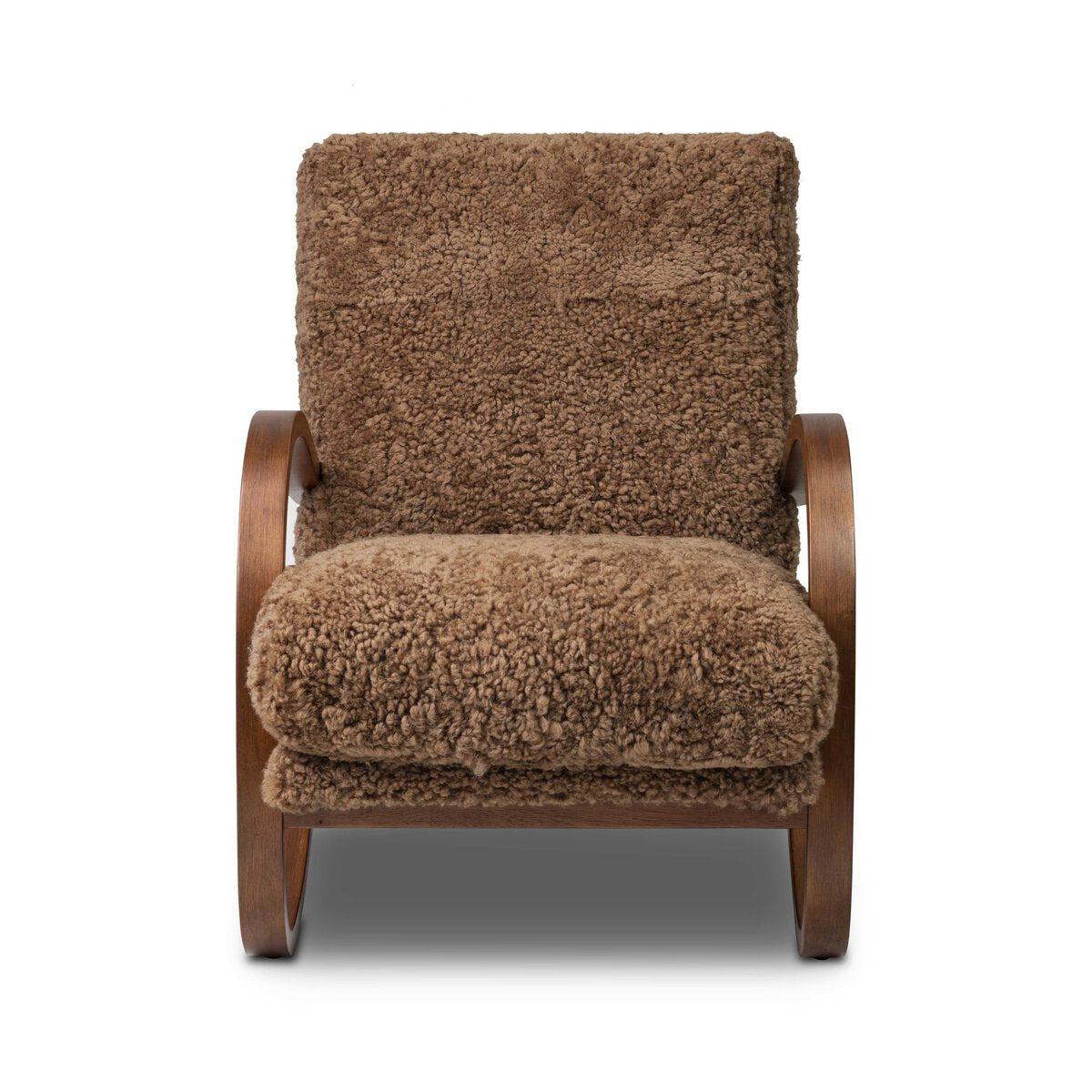 Mongolian Sheepskin Accent Chair with Cantilever Frame