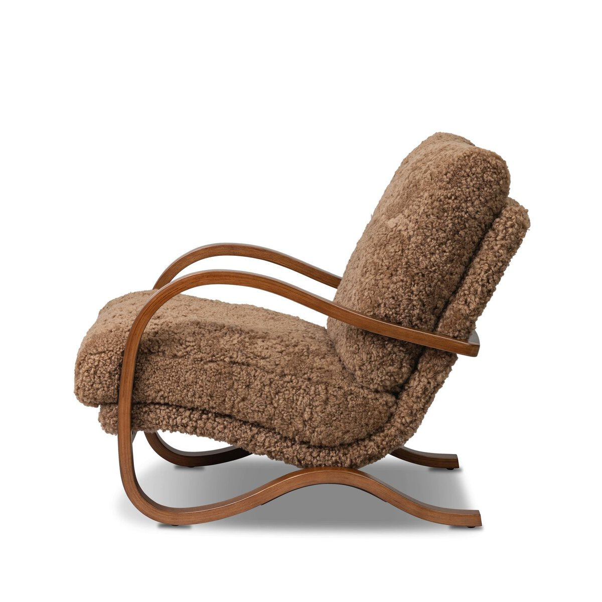 Mongolian Sheepskin Accent Chair with Cantilever Frame