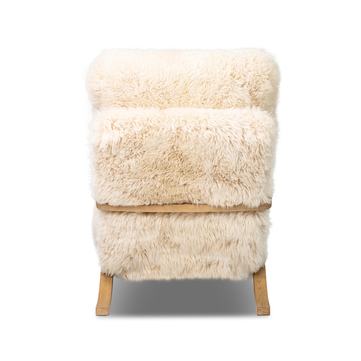Mongolian Sheepskin Accent Chair with Cantilever Frame