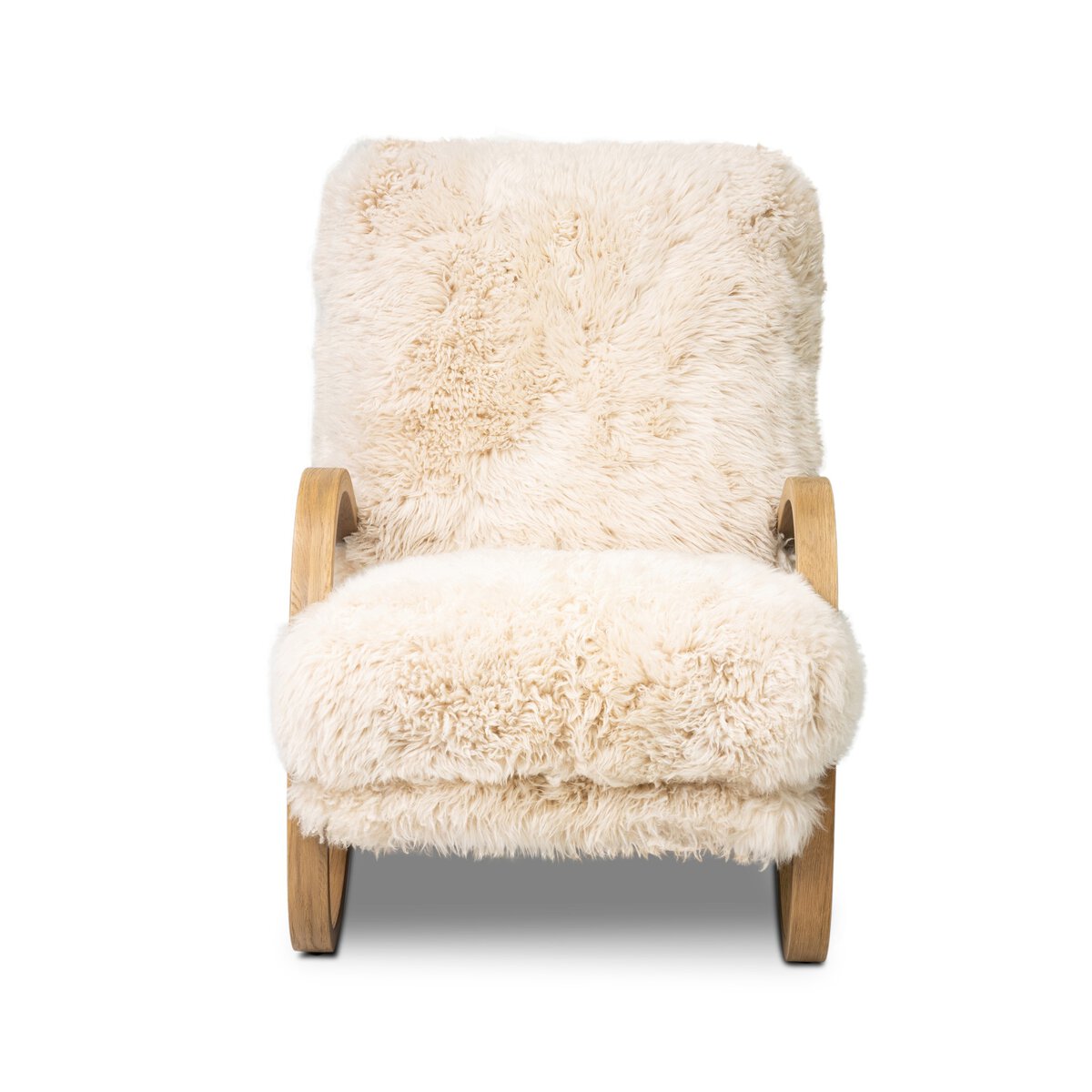 Mongolian Sheepskin Accent Chair with Cantilever Frame