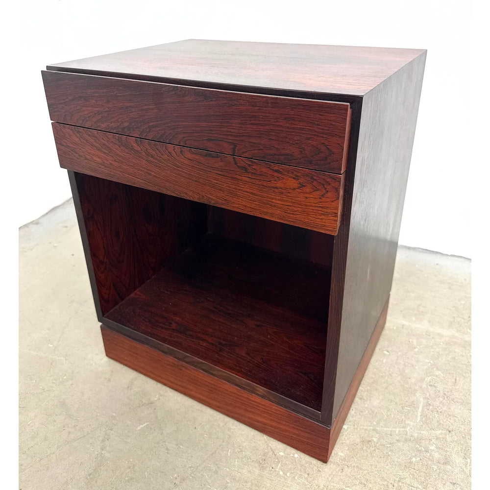 Mobelfabrik Rosewood Nightstand with 2 Drawers and Open Cubby