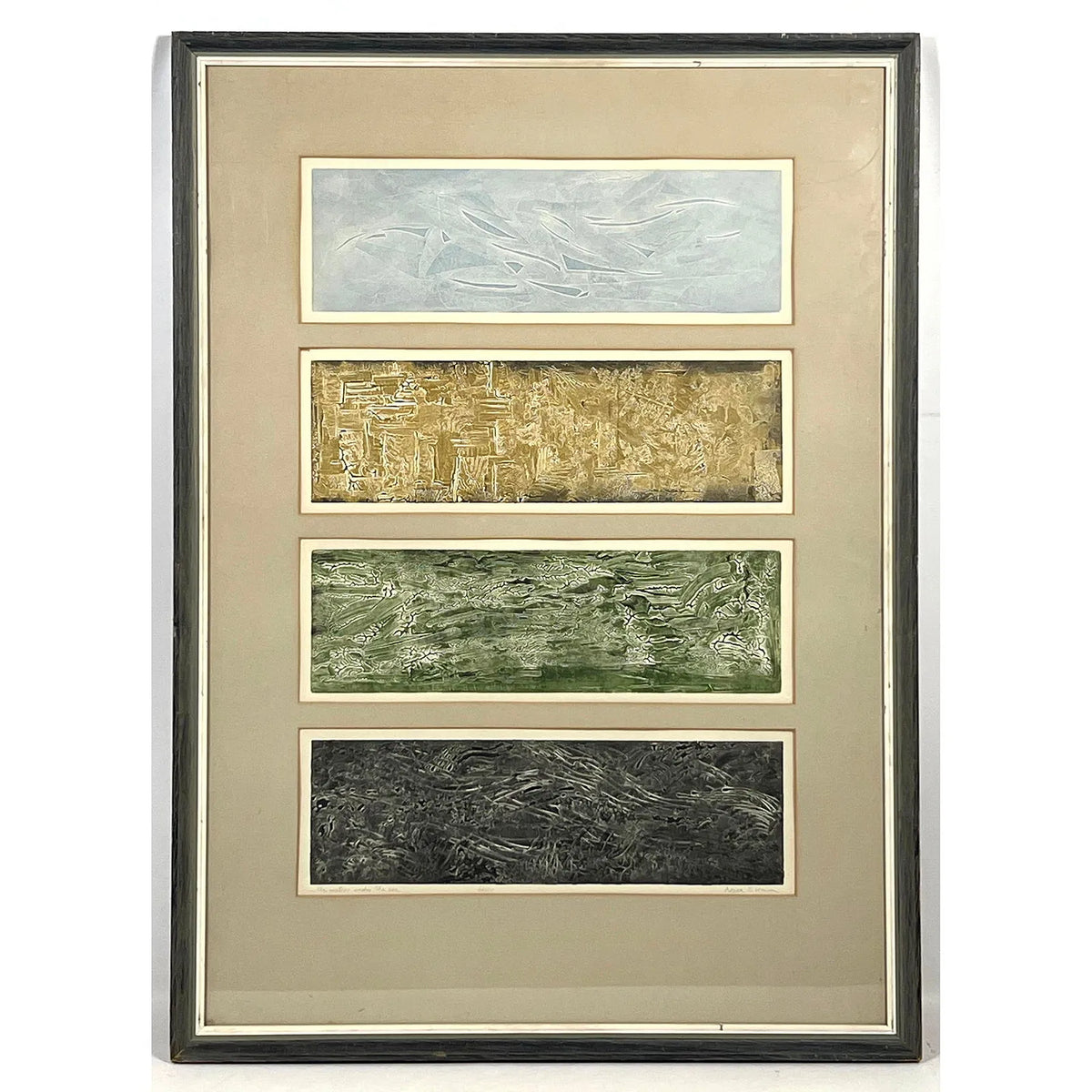 Signed Nora S. Unwin  "The Waters Under the Sea" Collagraph Relief Print 24 of 30