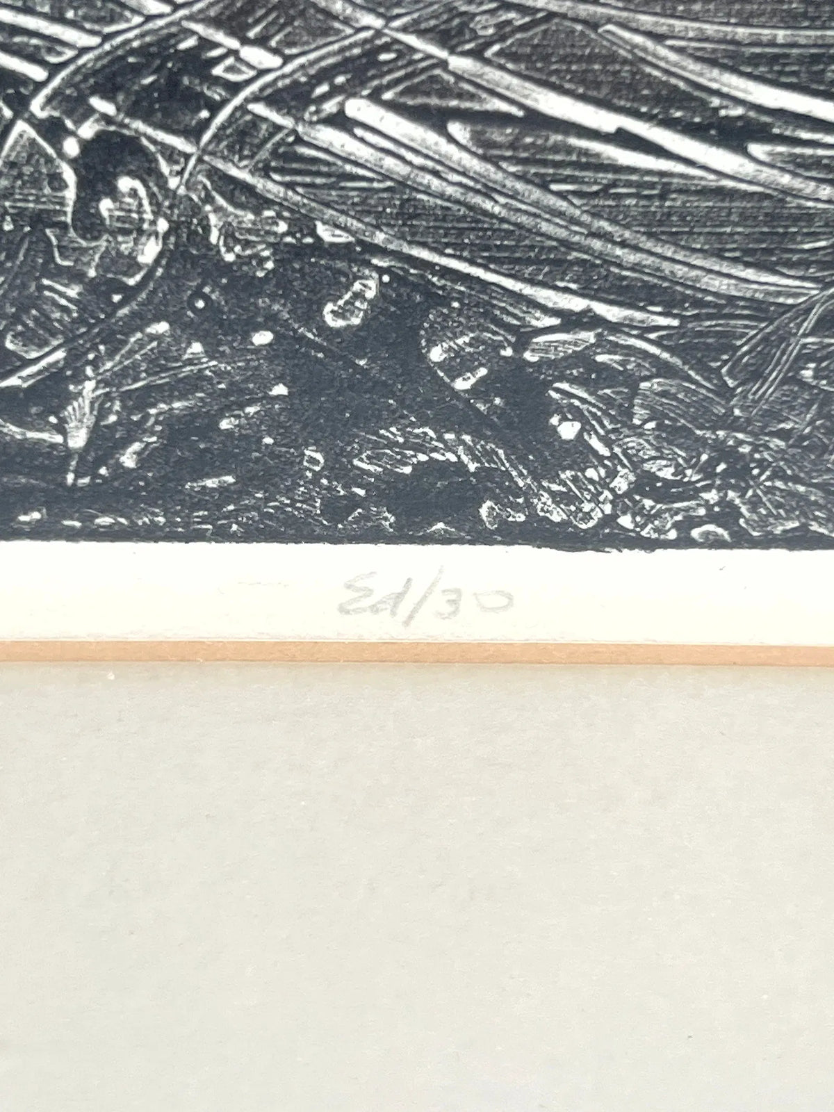 Signed Nora S. Unwin  "The Waters Under the Sea" Collagraph Relief Print 24 of 30