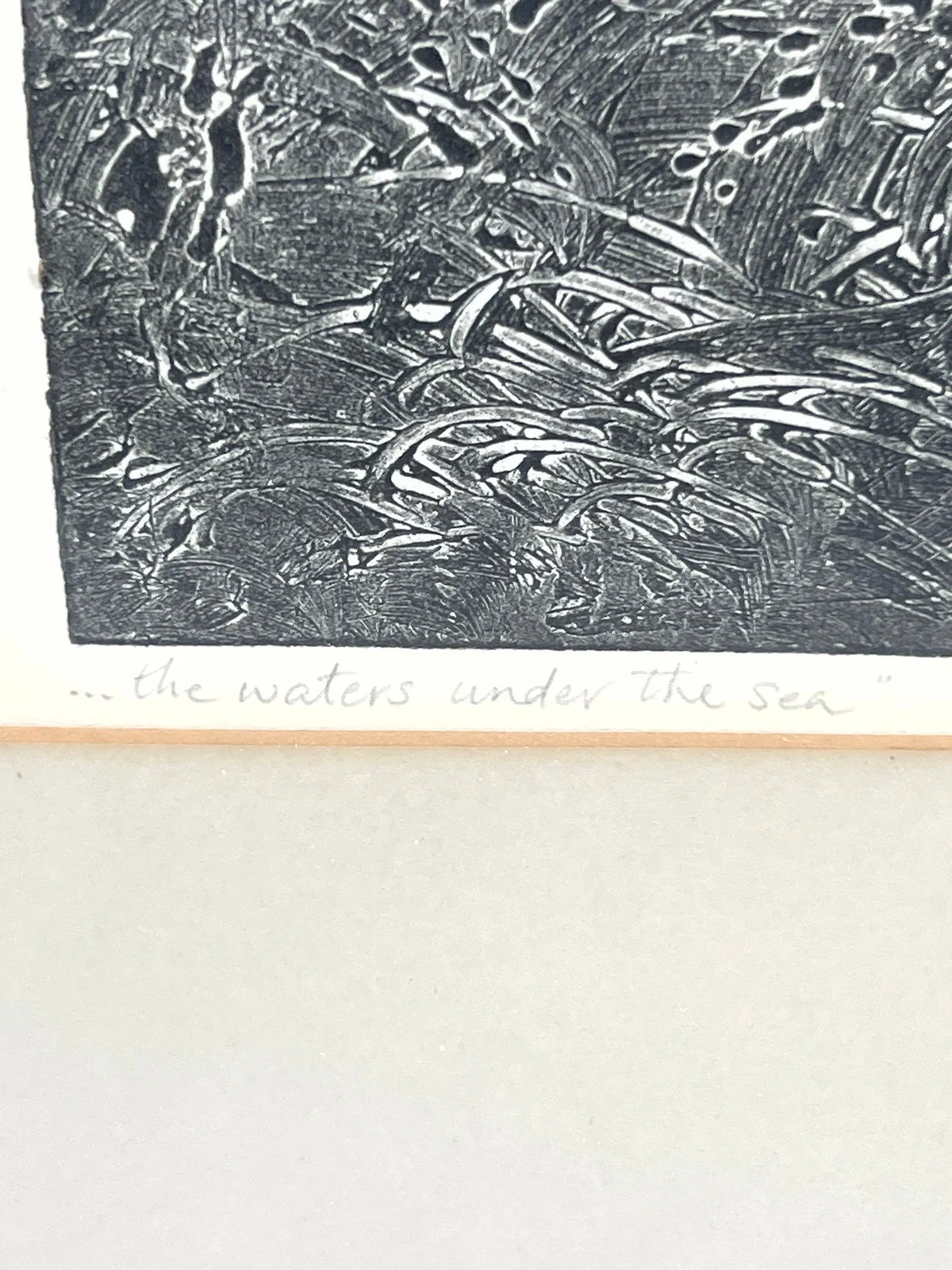 Signed Nora S. Unwin  "The Waters Under the Sea" Collagraph Relief Print 24 of 30