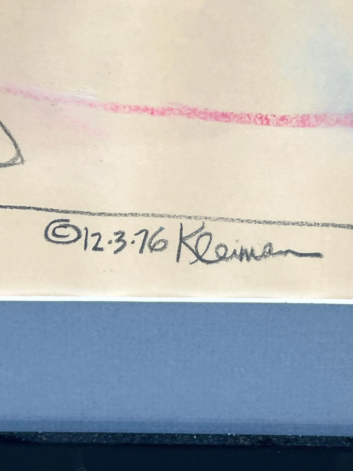 '76 Signed George Kleiman Mixed Media Drawing of Roller Skater