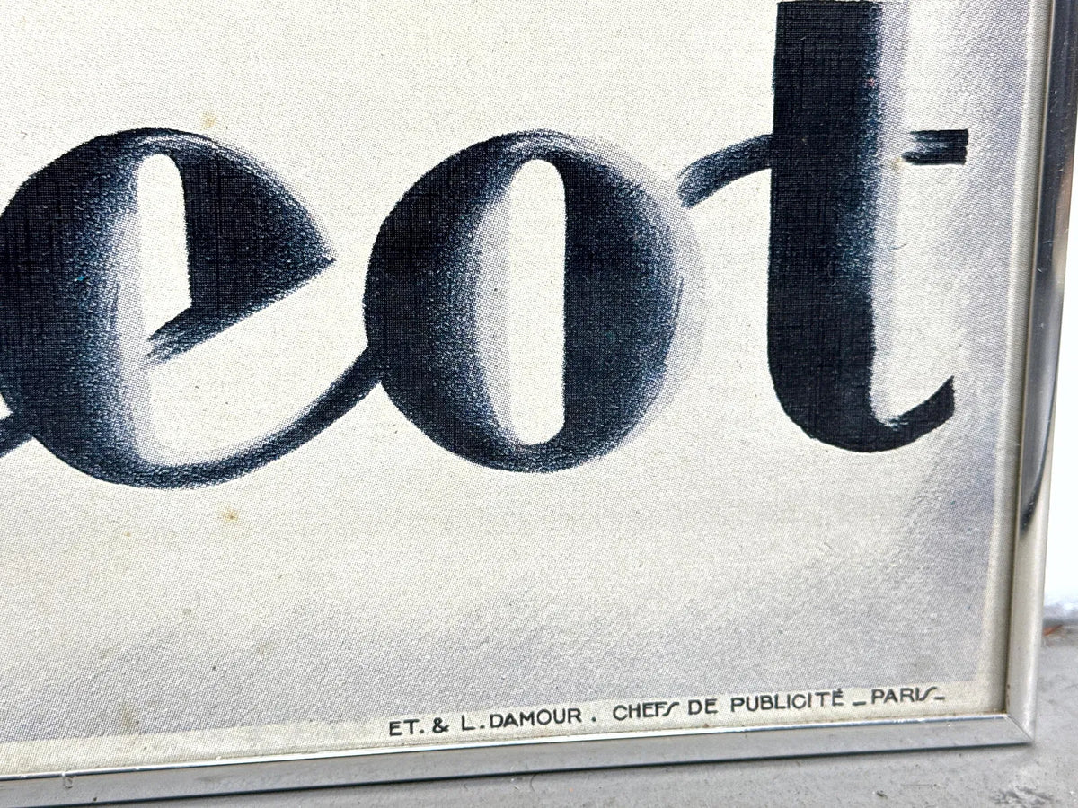 1928 Motos Peugeot Advertising Poster