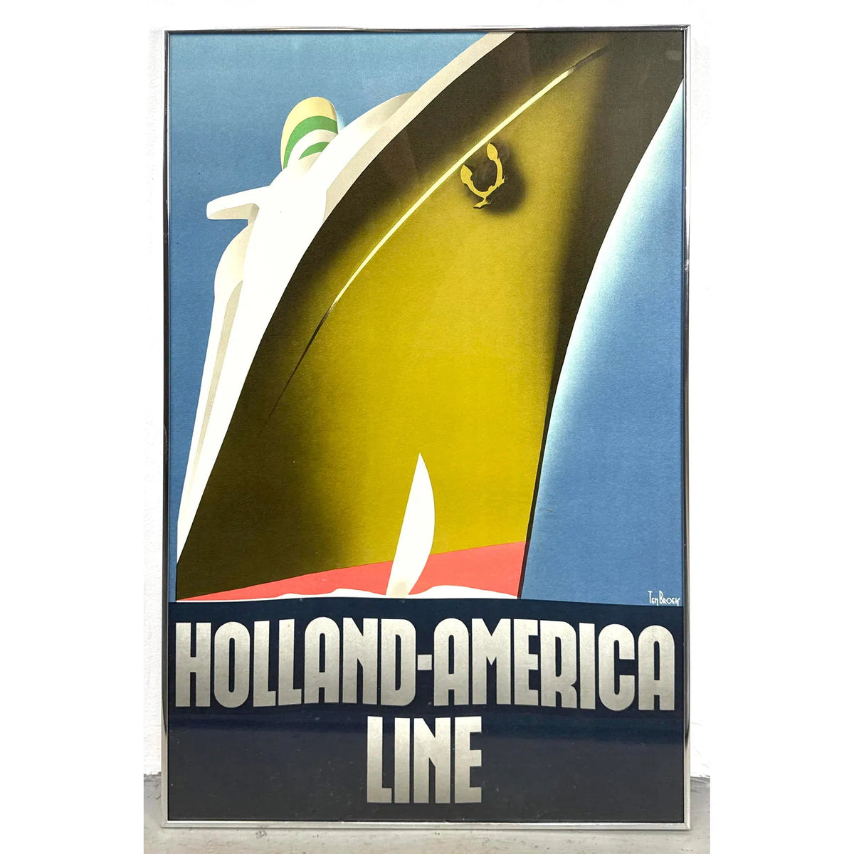 Ten Broek Holland-America Line Cruise Ship Travel Poster