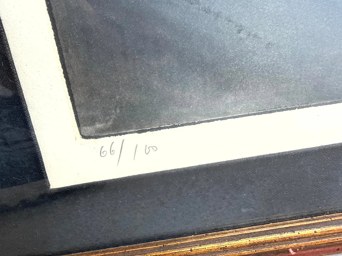 '66 Signed Kaiko Moti Aquarium Aqua Tint Print