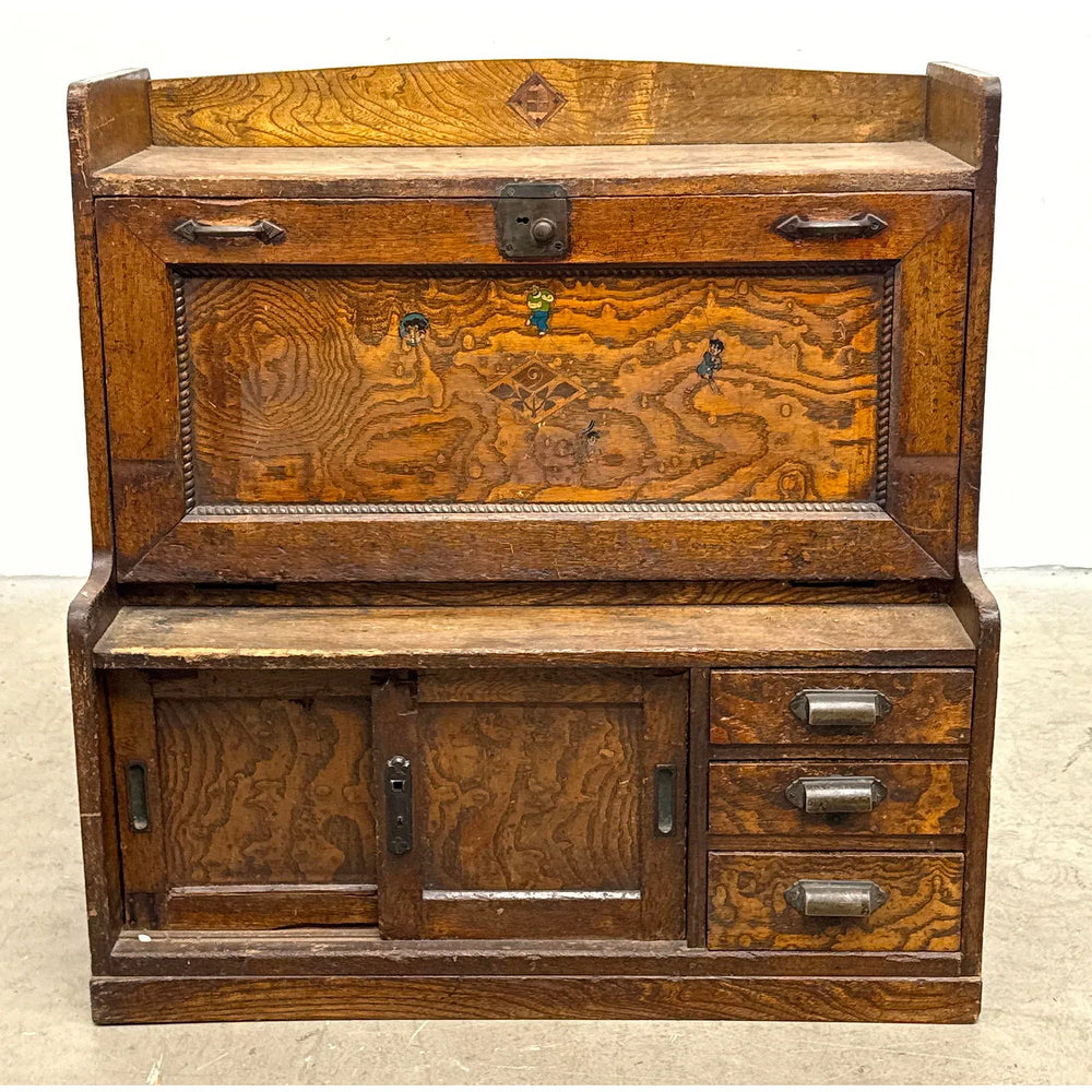 Antique Japanese Small Drop Front Desk/Cabinet