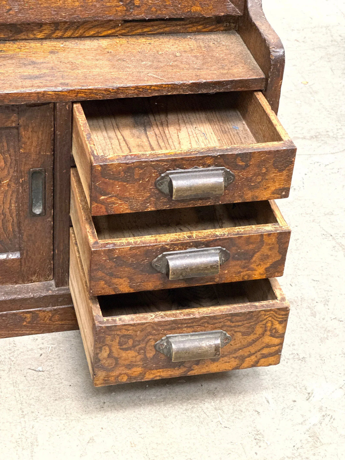 Antique Japanese Small Drop Front Desk/Cabinet