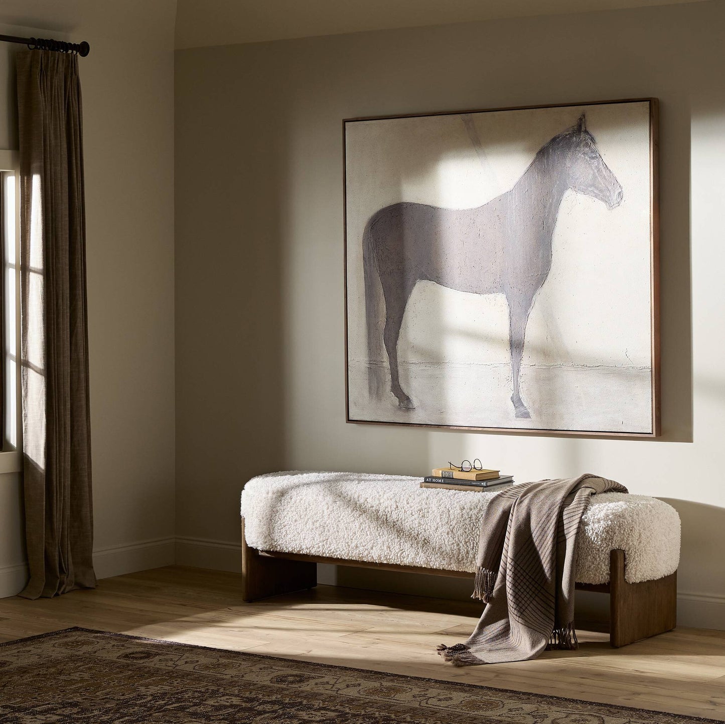 Cradle Base Upholstered Accent Bench