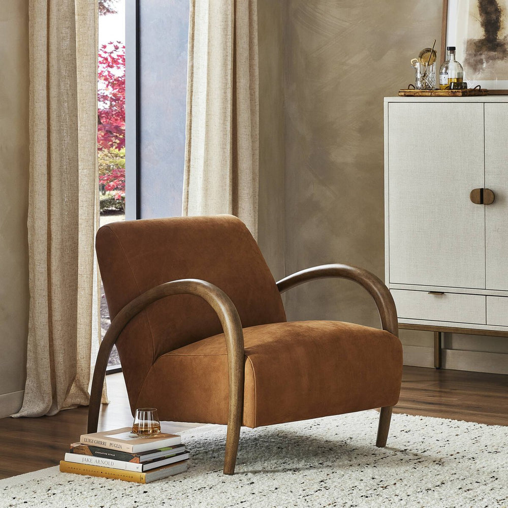 Leather Arch Frame Accent Chair