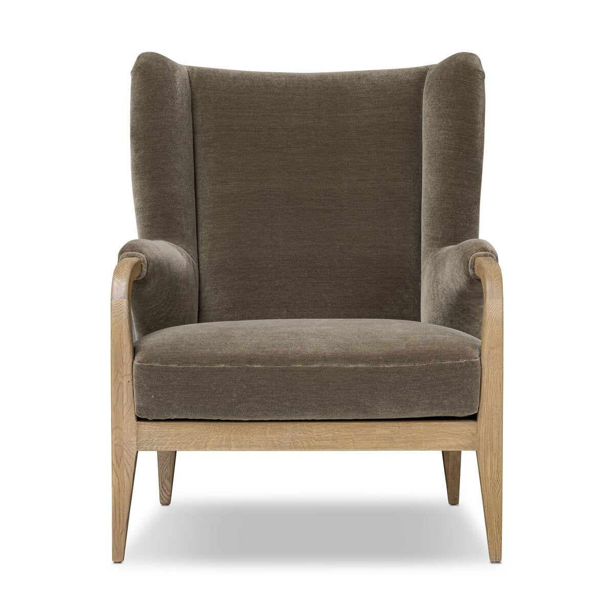 Oak Frame Modern Wingback Chair