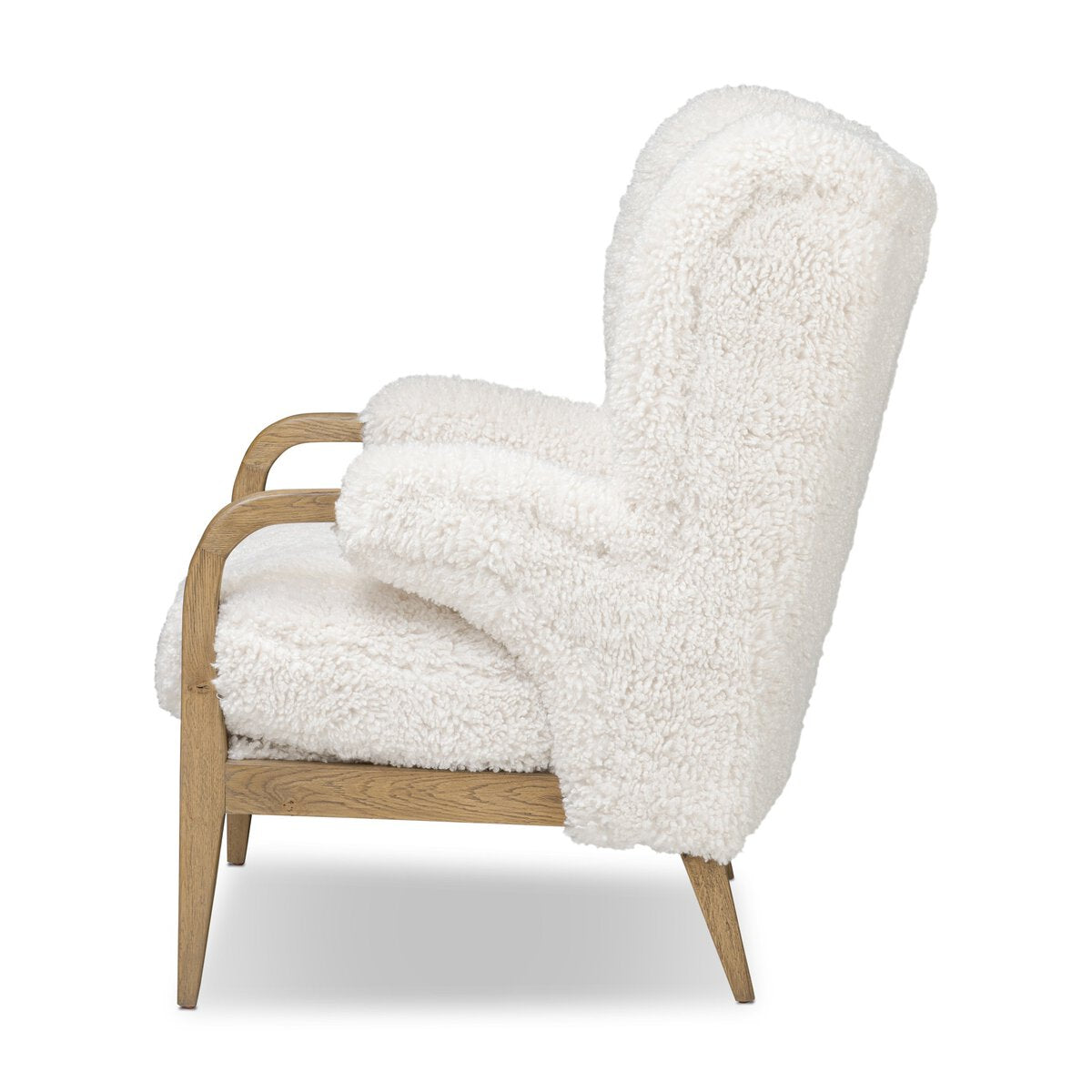 Oak Frame Modern Wingback Chair