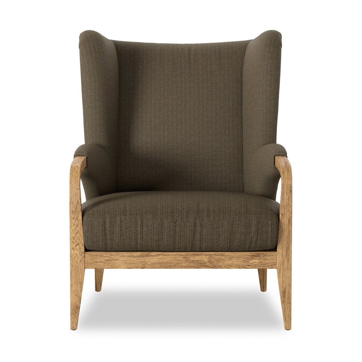 Oak Frame Modern Wingback Chair