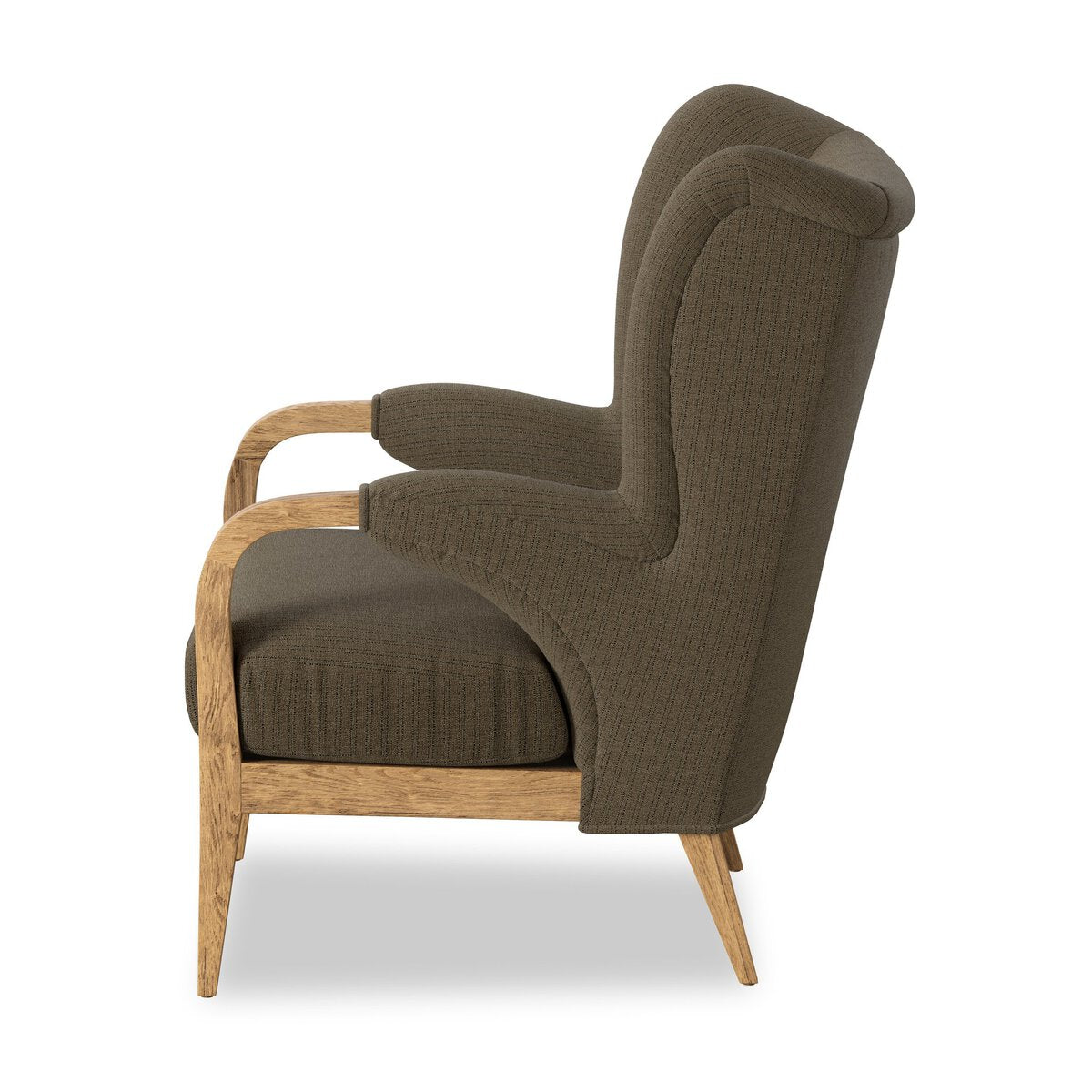 Oak Frame Modern Wingback Chair