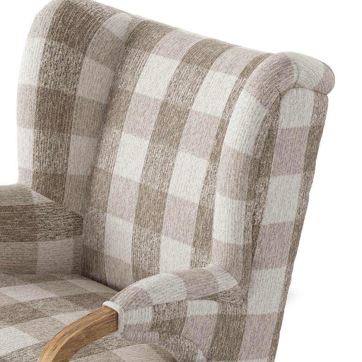 Oak Frame Modern Wingback Chair