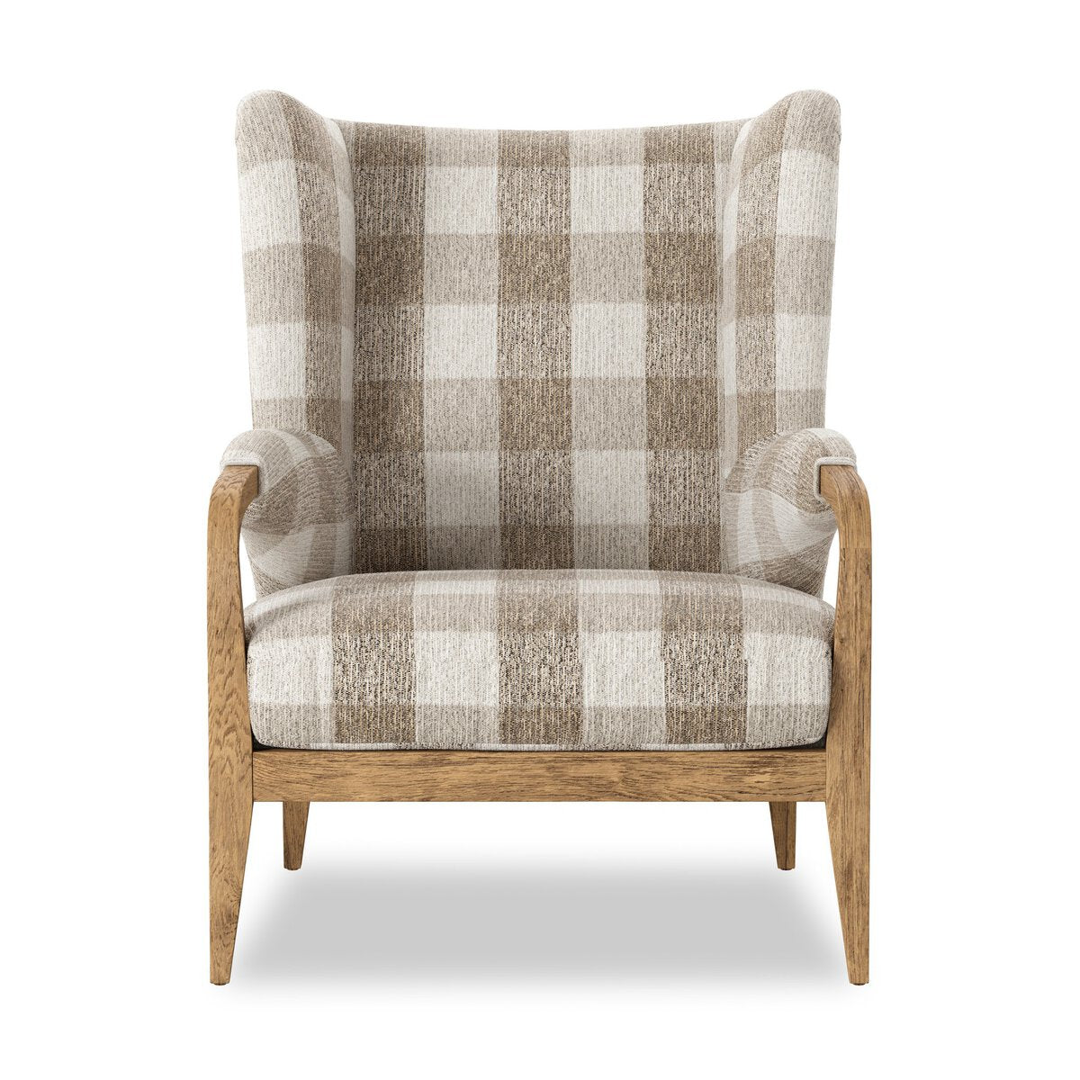 Oak Frame Modern Wingback Chair