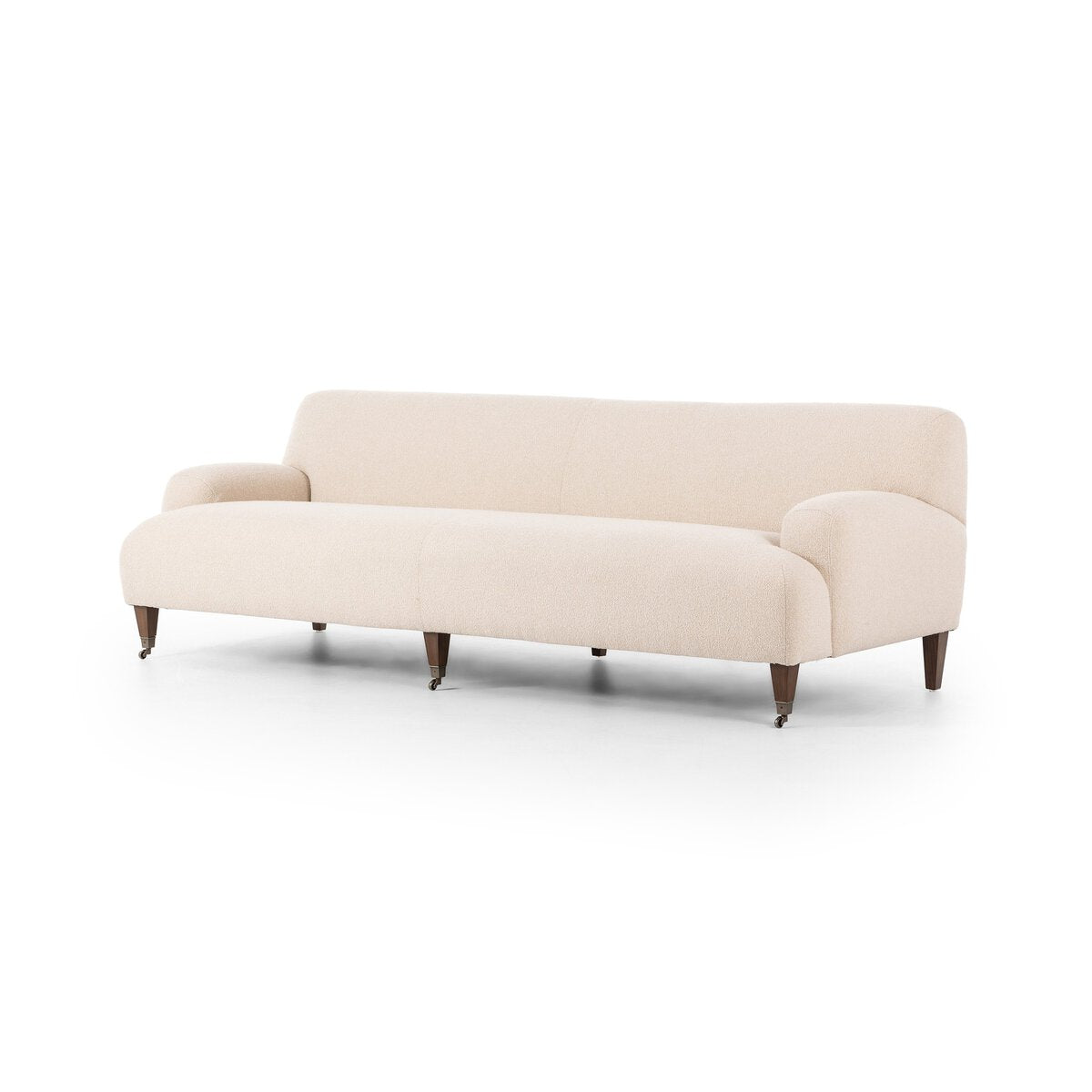 Chenille Sofa with Brass Casters