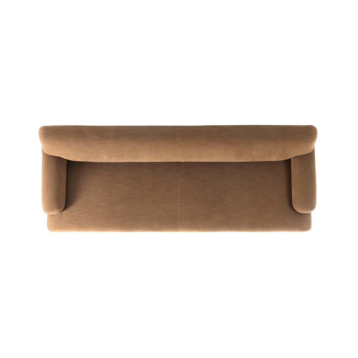 Chenille Sofa with Brass Casters