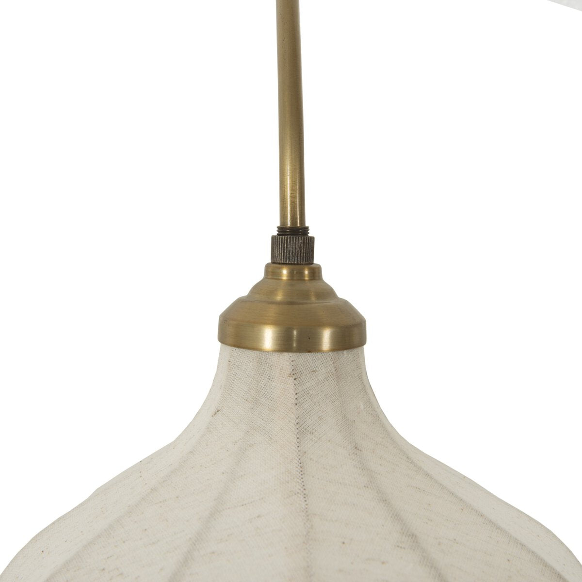 Linen and Brass Swan Neck Wall Sconce