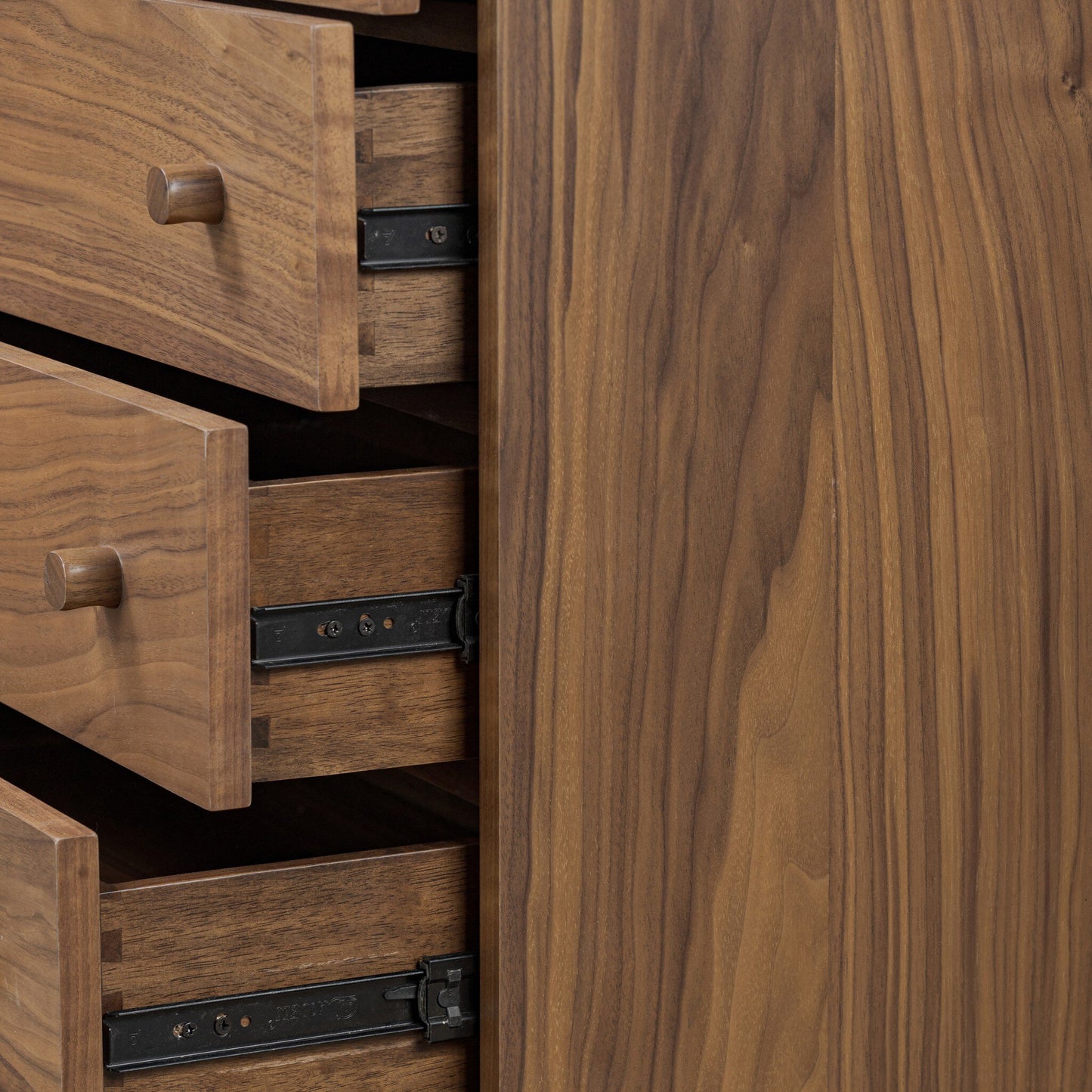 Campaign Style Walnut Dresser