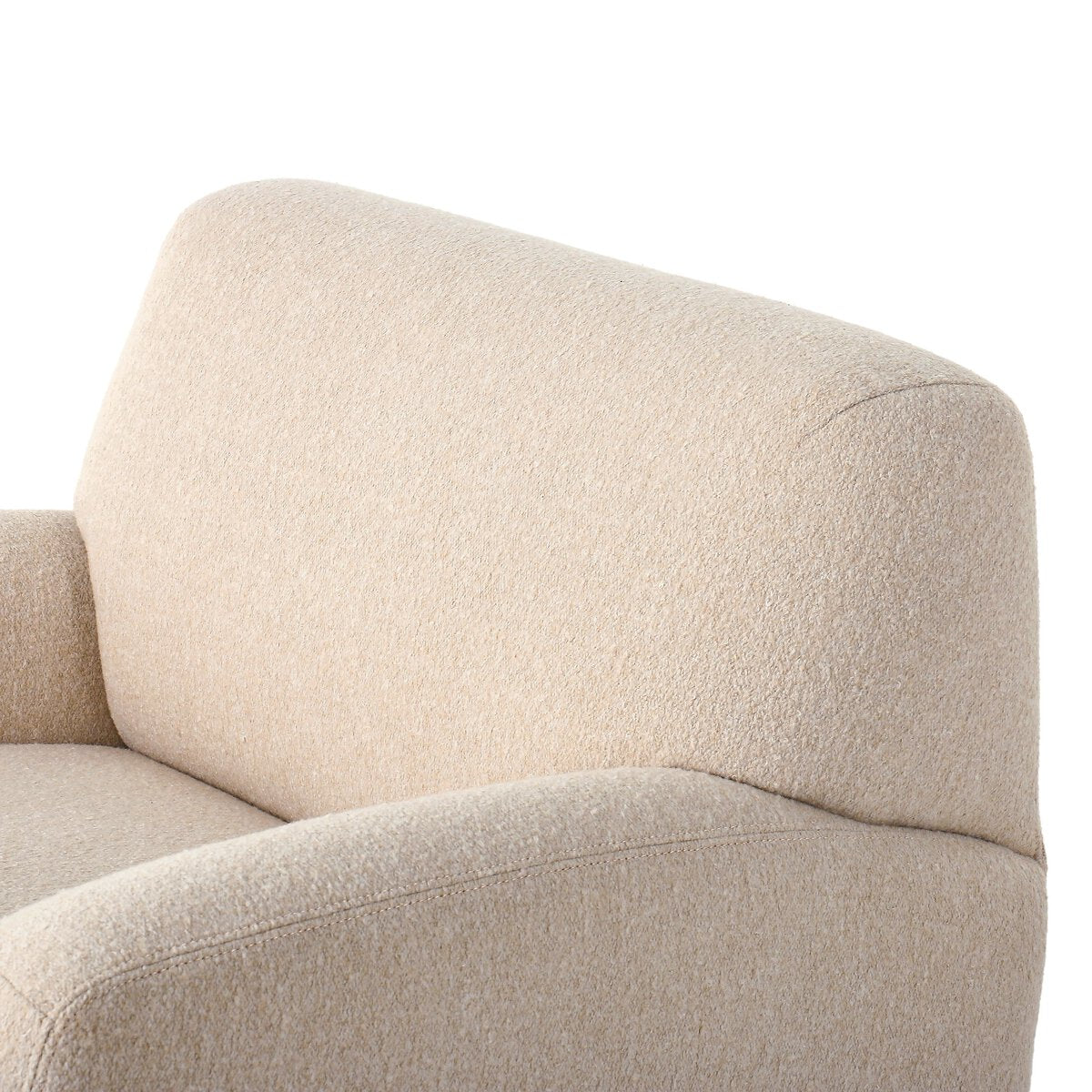 Chenille Accent Chair with Brass Casters