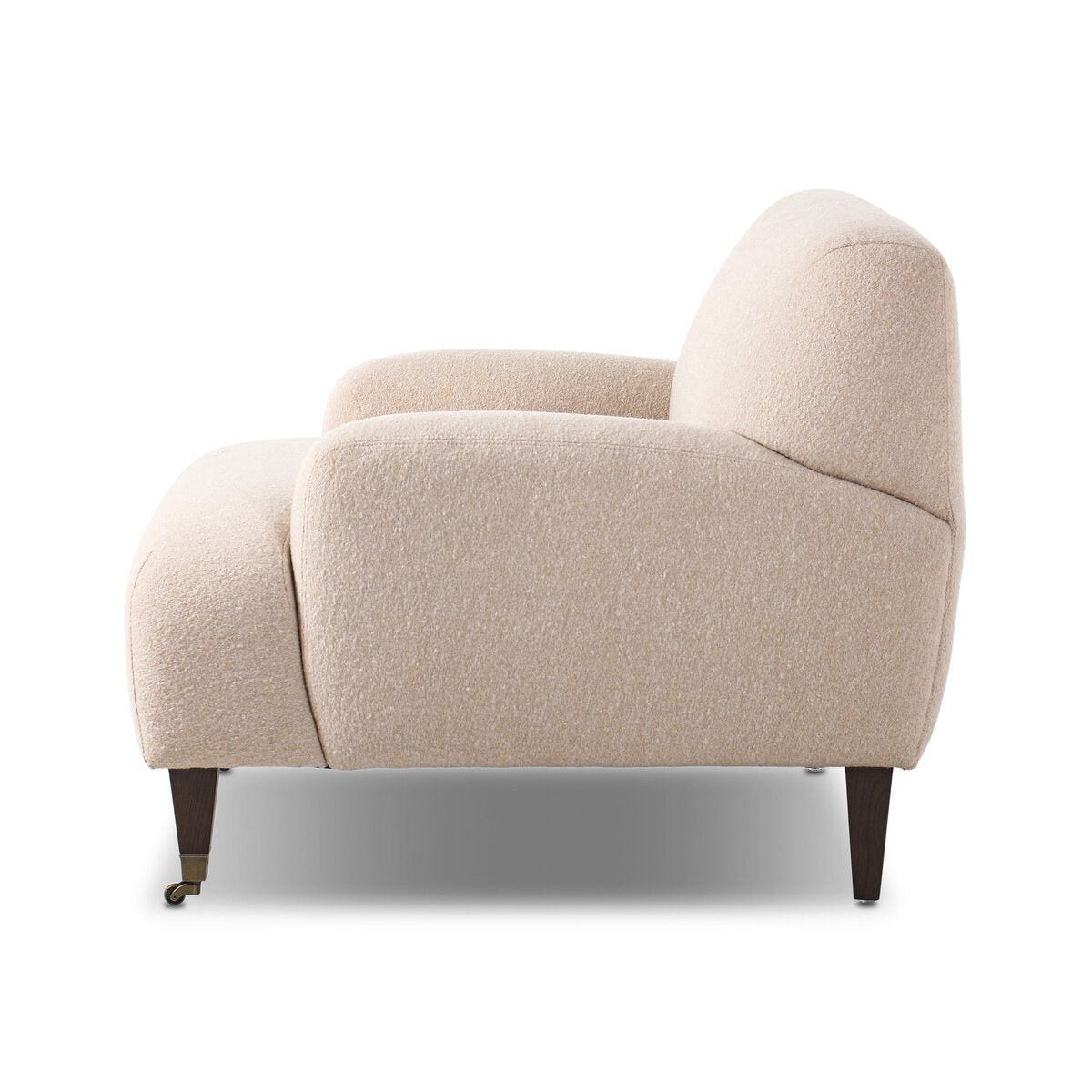 Chenille Accent Chair with Brass Casters