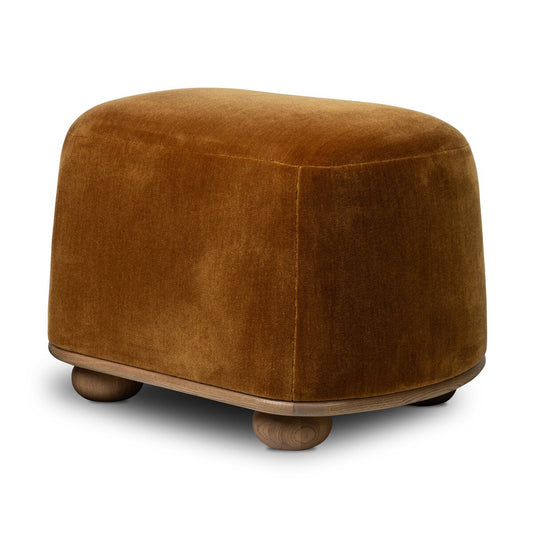 Tapered Oval Ottoman with Bun Feet